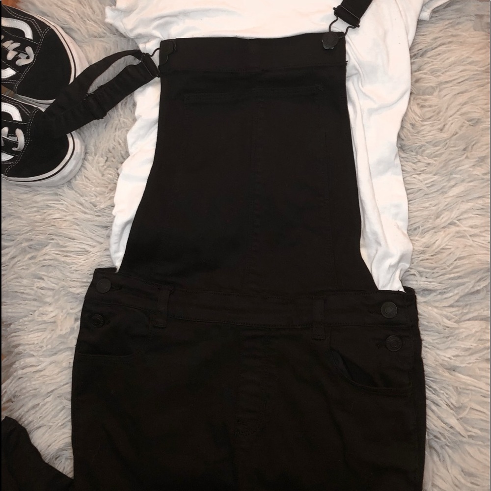 PACSUN Black Denim Overalls